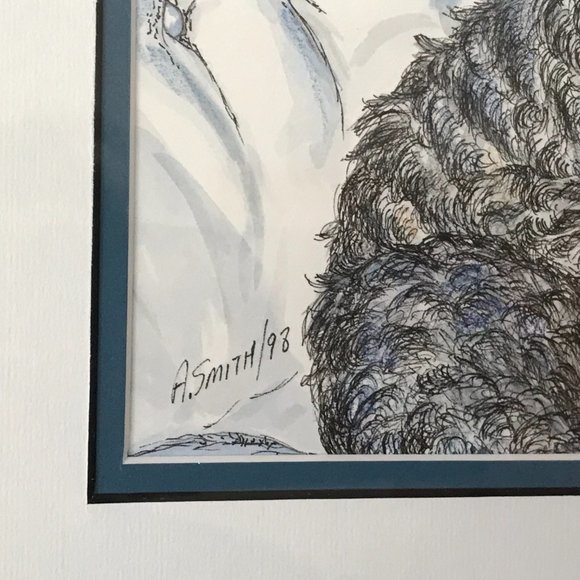 A. Smith Signed Original Painting Dog on the Chair - Picture 2 of 4
